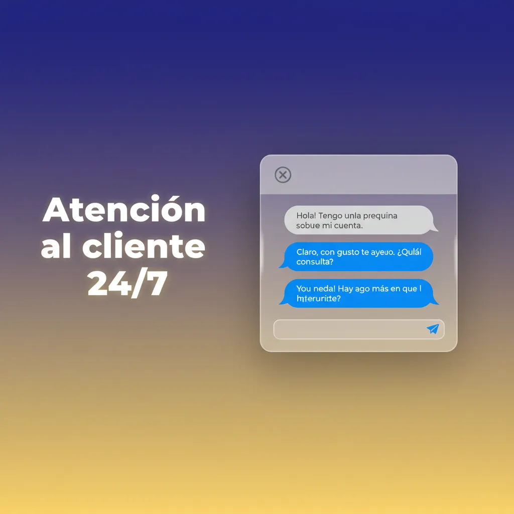 Soporte en español 24/7: chat en vivo, centro de ayuda, tickets, correo y redes sociales verificadas.